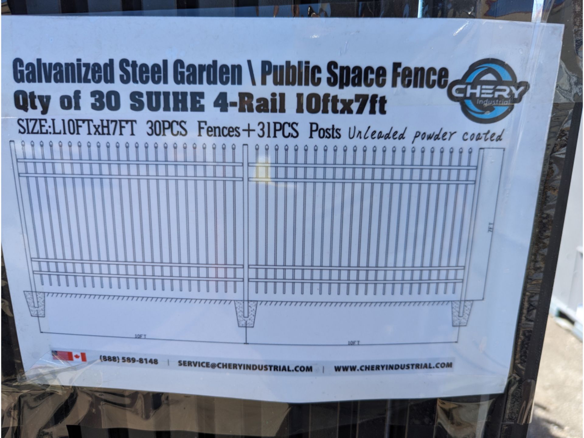 300' Galvanized Steel Fence w/ Posts - Image 6 of 6