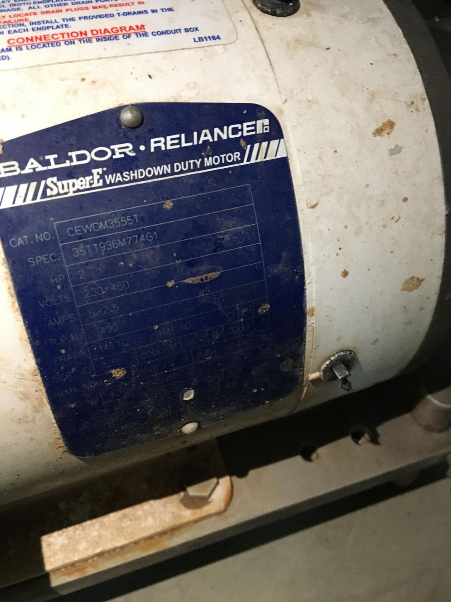 (5) Baldor-Reliance 2 HP Motors, Model 35TT936M774G1, Serial Number W1711063910, W1711063786, - Image 16 of 27