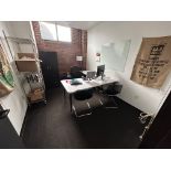 Lot - Office Furniture Consisting of a Desk, Two Door Cabinet, Adjustable Executive Chairs,