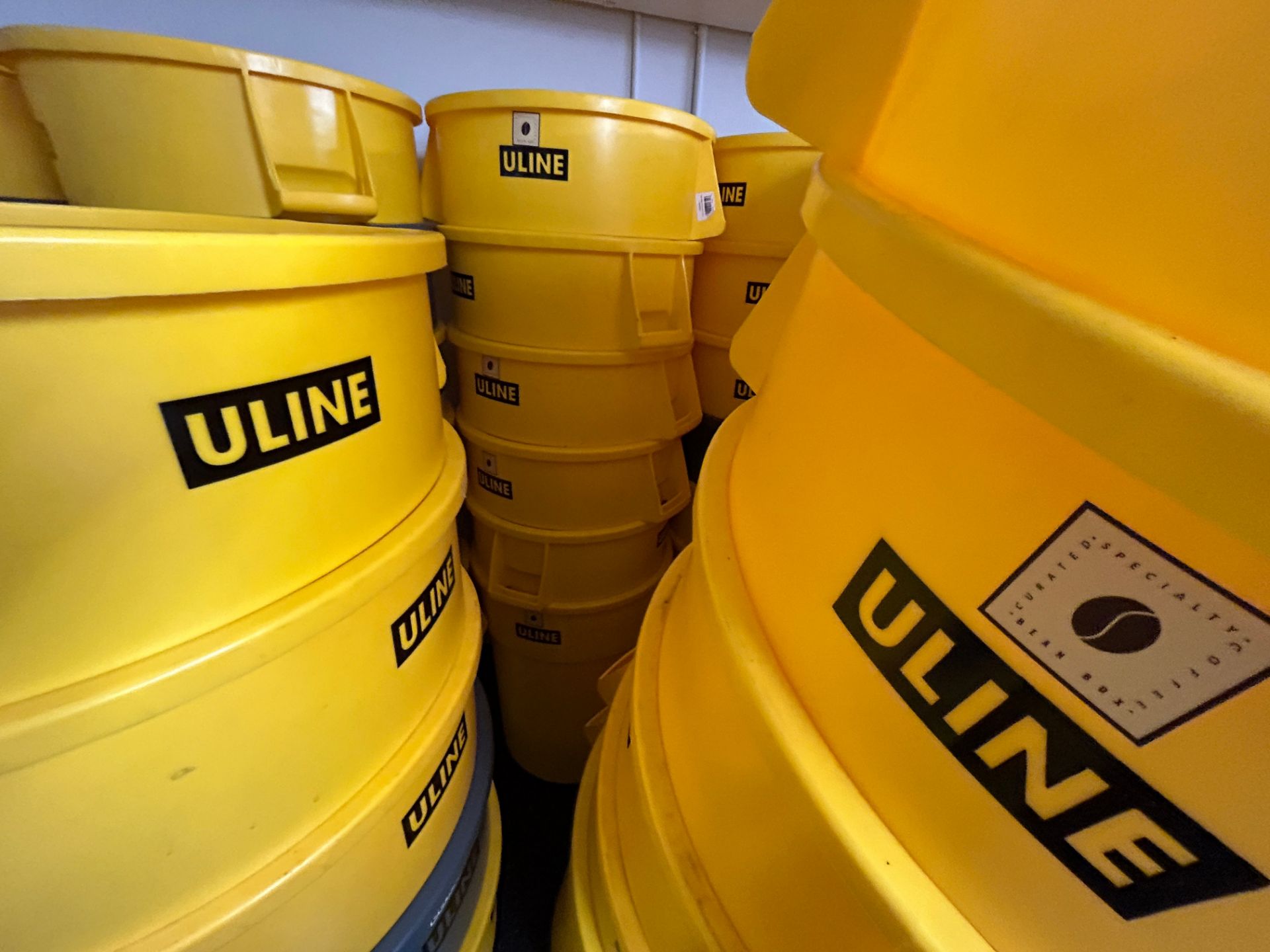 Rubbermaid, Lot approx (10) - Uline, 44 Gallon Yellow Food Grade Containers - Image 13 of 20