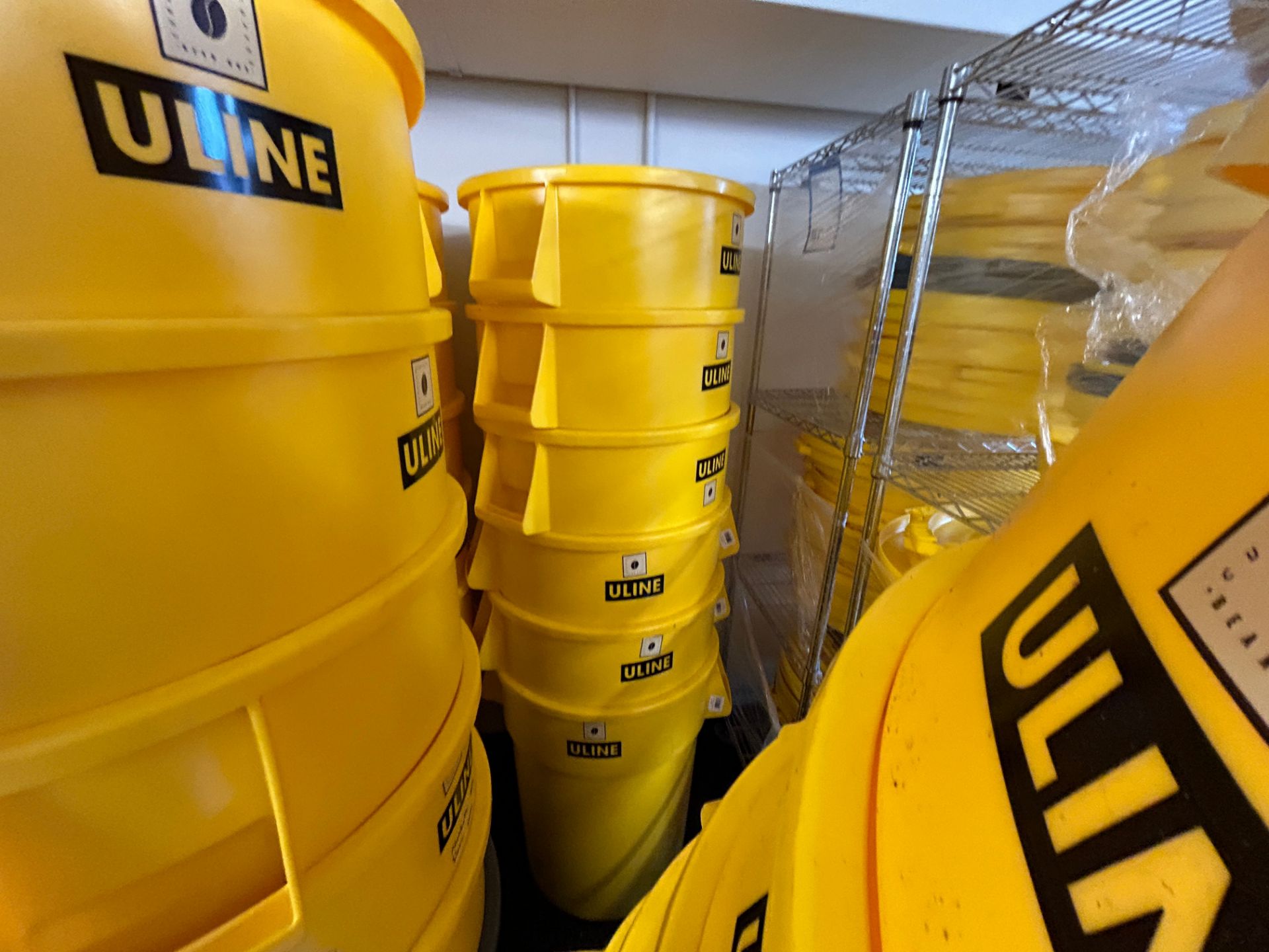 Rubbermaid, Lot approx (10) - Uline, 44 Gallon Yellow Food Grade Containers - Image 3 of 5