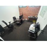 Lot - Office Furniture Consisting of a Desk, Sorting Table, Adjustable Executive Chairs, Frameless