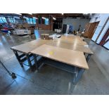 Lot (2) - Steel-Based Tables, with Wood Tops, 5.5 ft. x 3 Ft.