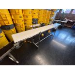 16 Inch Wide X 140 Inch Long Flat Belt Conveyor, Height Adjustable Legs, With Orientalmotor Variable