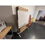 Upright White Board, Double Sided, with Tray on Casters
