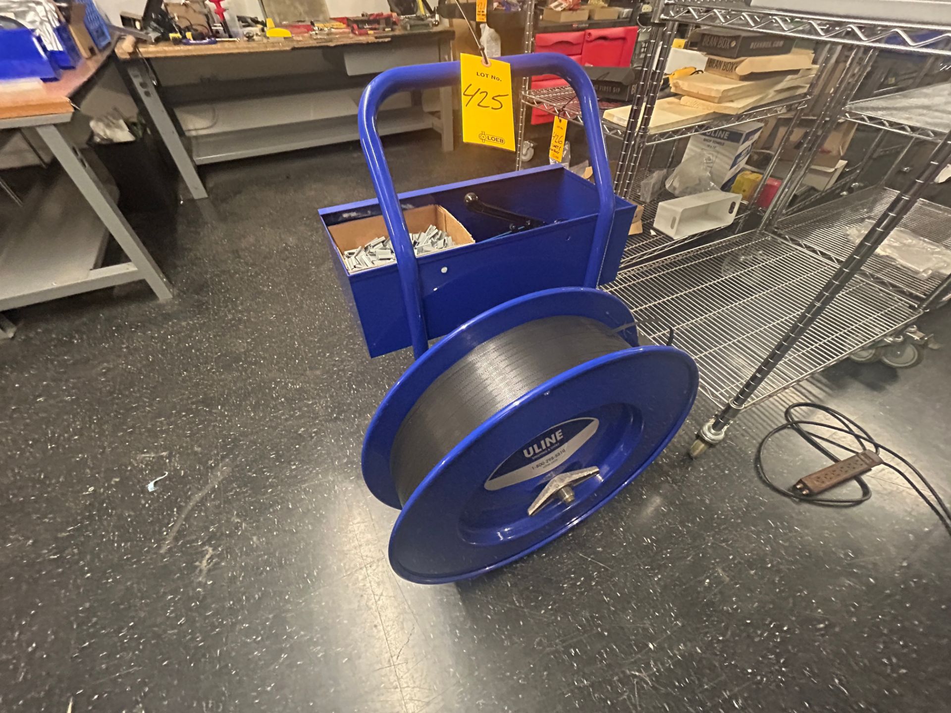 Banding Cart with Banding, Tools, and Clips