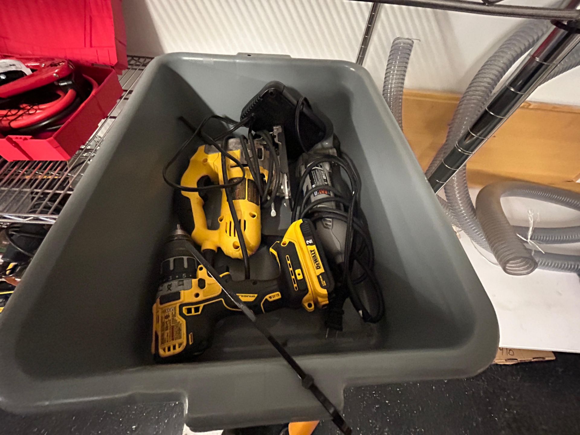 DeWalt / Dremel, Lot - One Battery Operated Drill, AC Powered Jigsaw, and AC Powered Dremel Tool