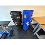 Lot (10) - Trash/Recycle Bins Including (5) Black Trash Bins and (5) Blue Recycle Bins, and (2)