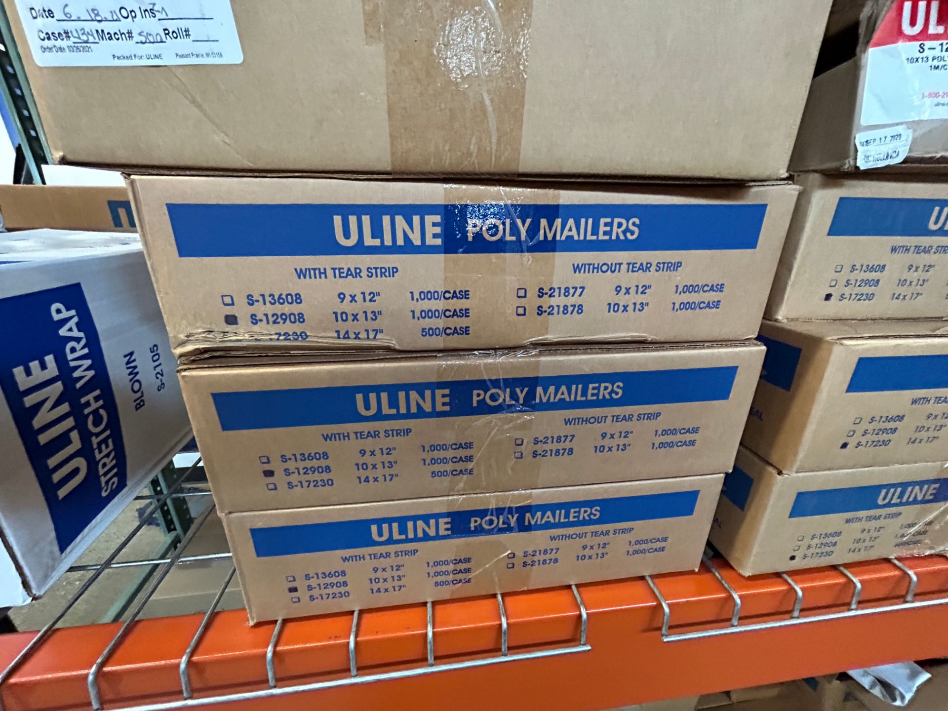 Lot - Assorted Packing Supplies Consisting of Uline Poly Mailers, Uline Stretch Wrap, 3x5 In. Direct - Image 3 of 13