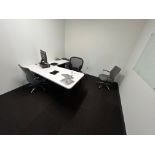 Lot - Office Furniture Consisting of a Desk, Cabinet, Adjustable Executive Chairs,