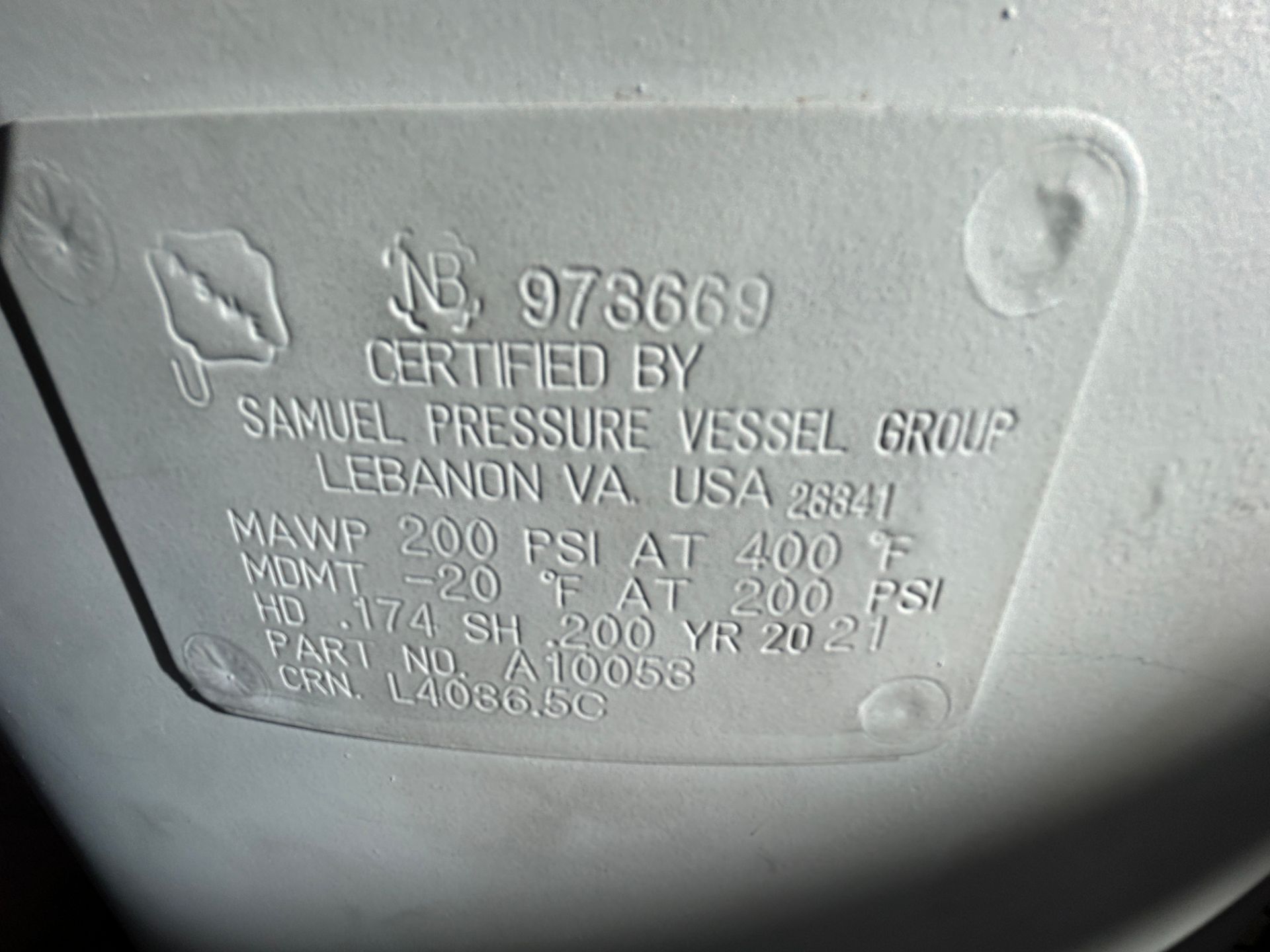 Vertical Air Receiving Tank, ANSE Certified to 200 PSI - Image 6 of 6