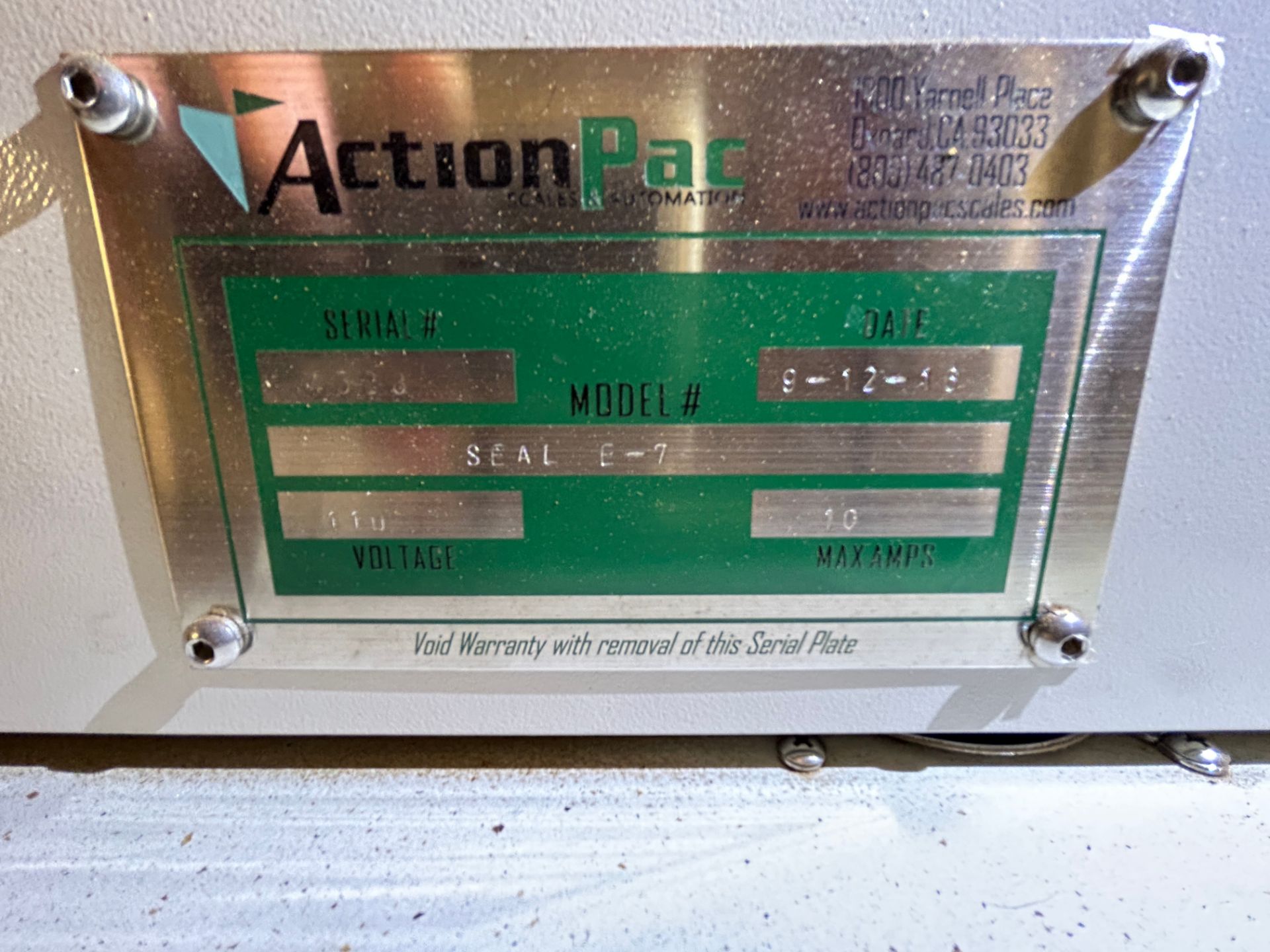 Action Pac Mdl SEAL-E-7, Continuous Inline Band Sealer, 16 Inch Long Seal Section, 9 Inch Wide x - Image 4 of 5