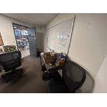 Lot - Office Furniture Consisting of a Large Table, Adjustable Executive Chairs, Frameless