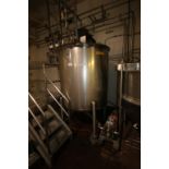 Aprox. 400 Gal. S/S Single Wall Mix Tank,Tank Dims.: Aprox. 4 ft. 6" Tall x 3 ft. 7" Dia., with