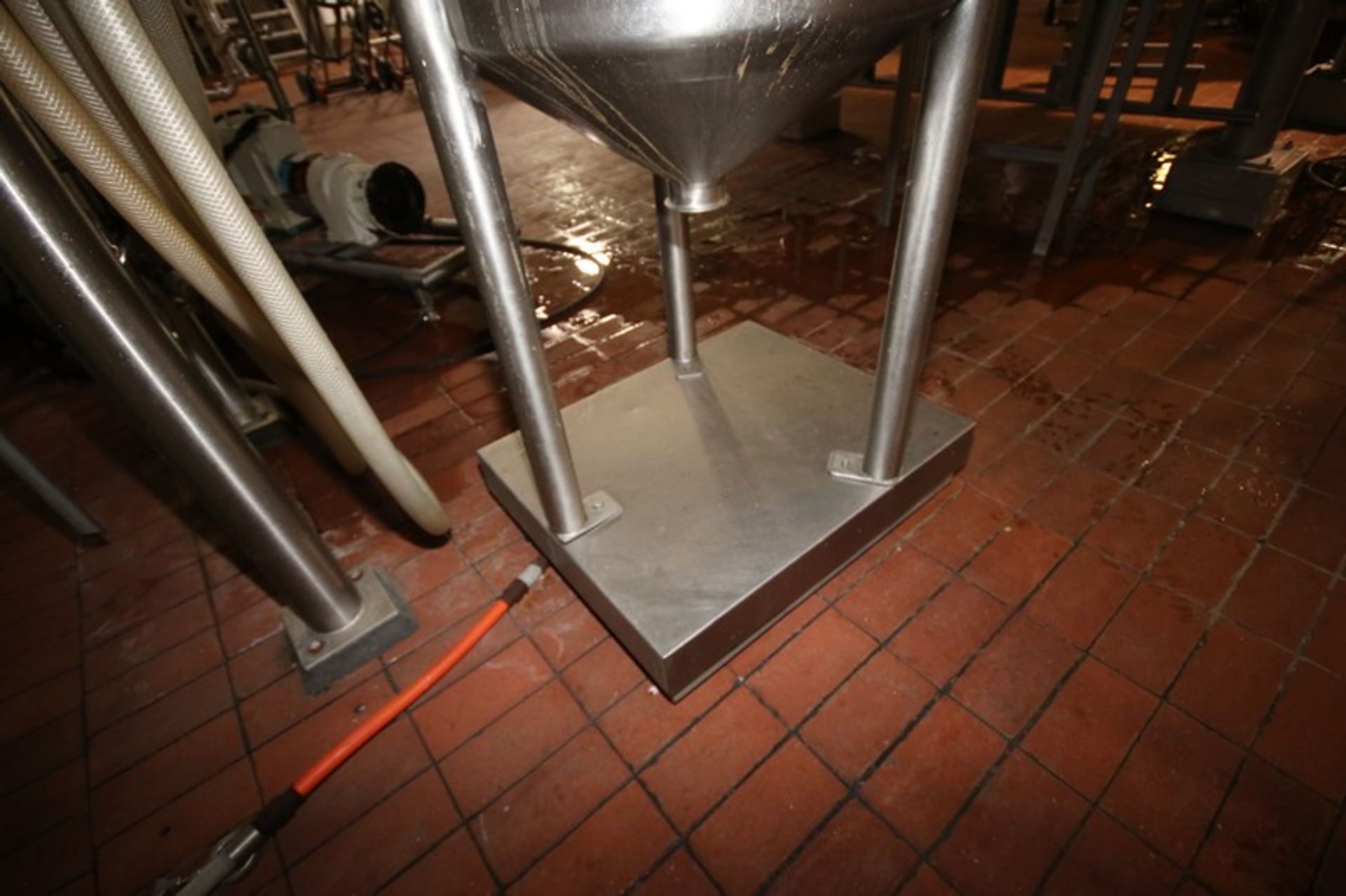 50 Gal. S/S Single Wall Tank,with Cone Bottom, Mounted on S/S Legs & Load Cells (Original 151) ( - Image 2 of 5
