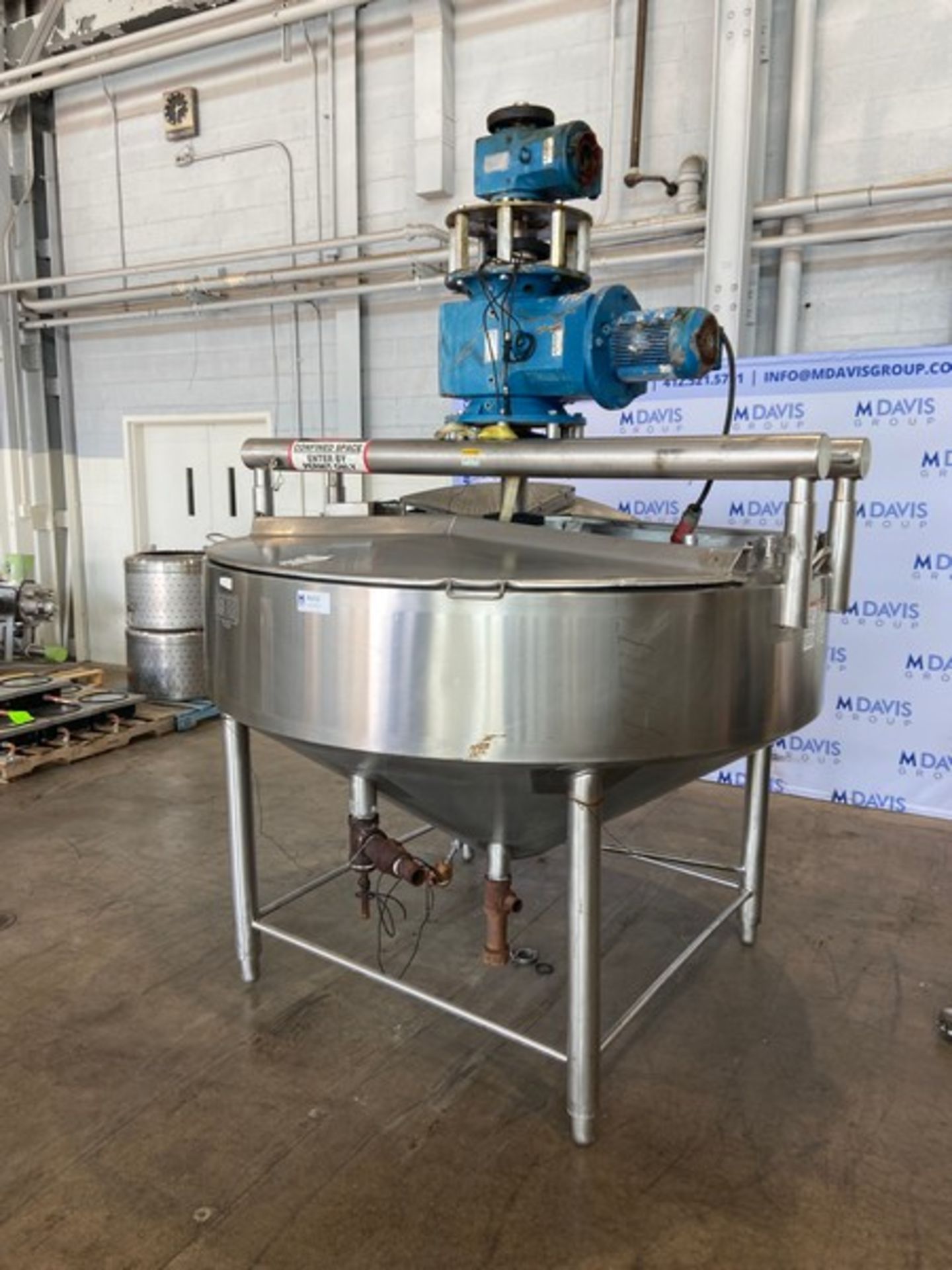 APV Crepaco S/S Cone Kettle, S/N K-0995, Jacket MAWP 75 PSI @ 350 F, Jacket MDMT -20 F 75 PSI,