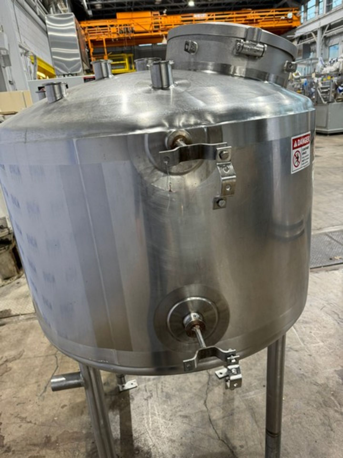 2007 Sprinkman 100 Gal. Jacketed S/S Single Wall Vertical Tank, S/N E764W, Heat: 50 PSI @ 200 F, - Bild 11 aus 11