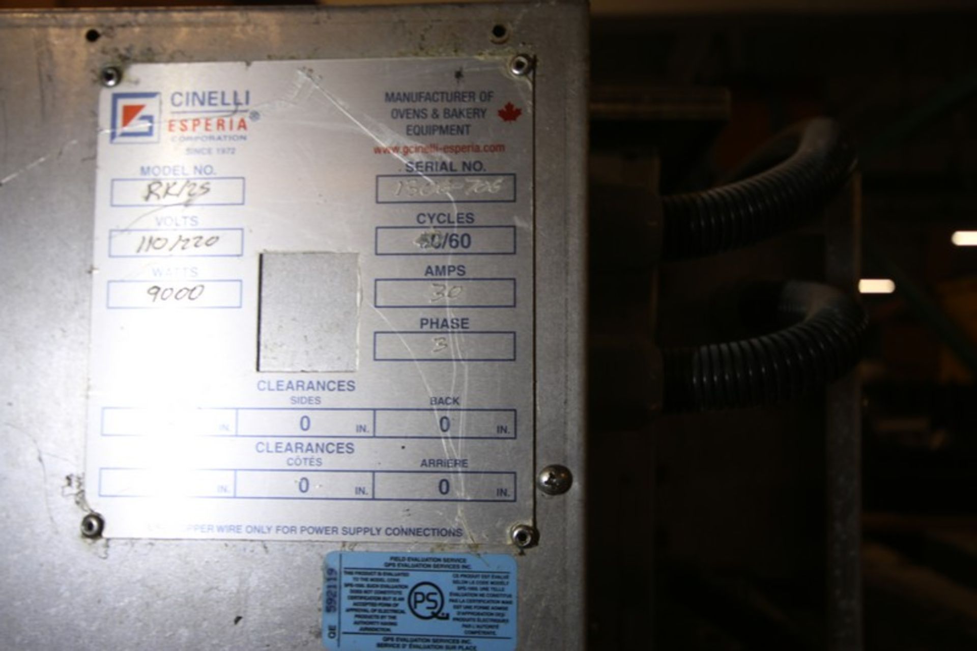 Cinelli Esperia 2 - Door S/S Proofing Cabinet, Model RK/25, SN 1306-706, Aprox. Inside Dimensions - Image 6 of 6