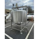 Aprox. 500 Gal. S/S Single Wall Mix Tank,with Vertical Agitator, with Aprox. 6” Clamp Type