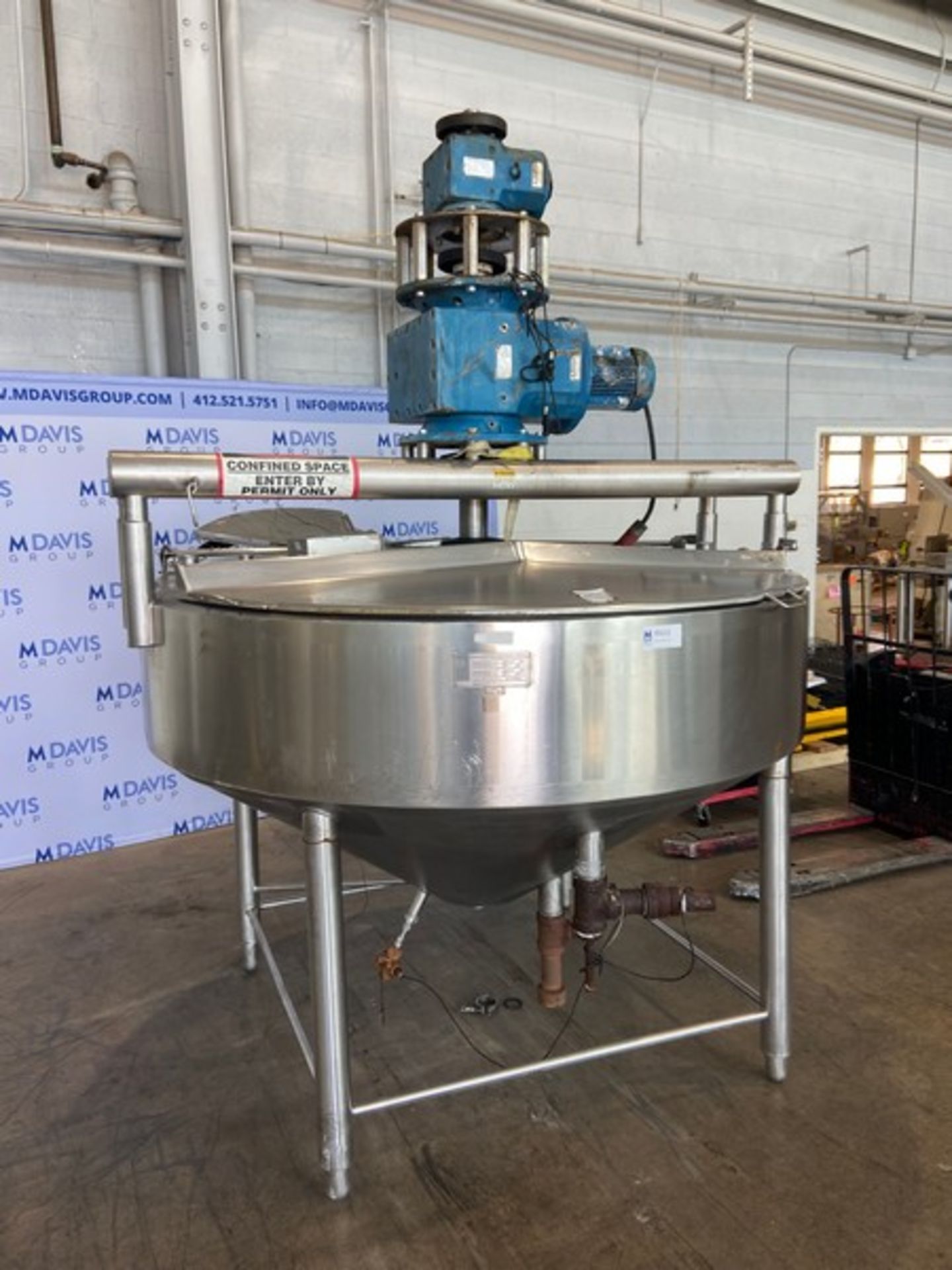 APV Crepaco S/S Cone Kettle, S/N K-0995, Jacket MAWP 75 PSI @ 350 F, Jacket MDMT -20 F 75 PSI, - Image 2 of 12