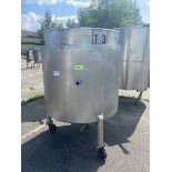 Aprox. 350 Gal. S/S Jacketed Tank, Internal Dims.: Aprox. 48” L x 45-1/2” Dia. , S/S Discharge