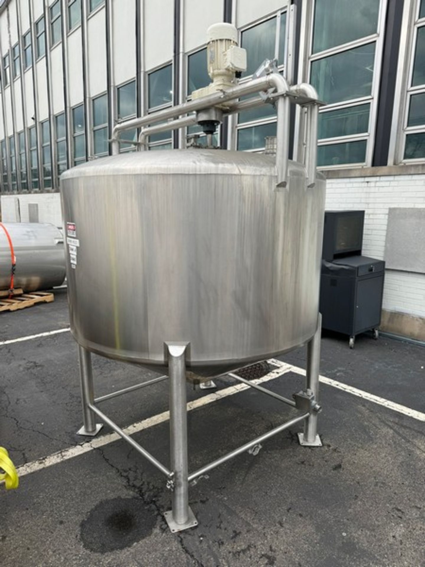 Aprox. 500 Gal. S/S Single Wall Mix Tank,with Vertical Agitator, with Aprox. 6” Clamp Type - Bild 5 aus 8