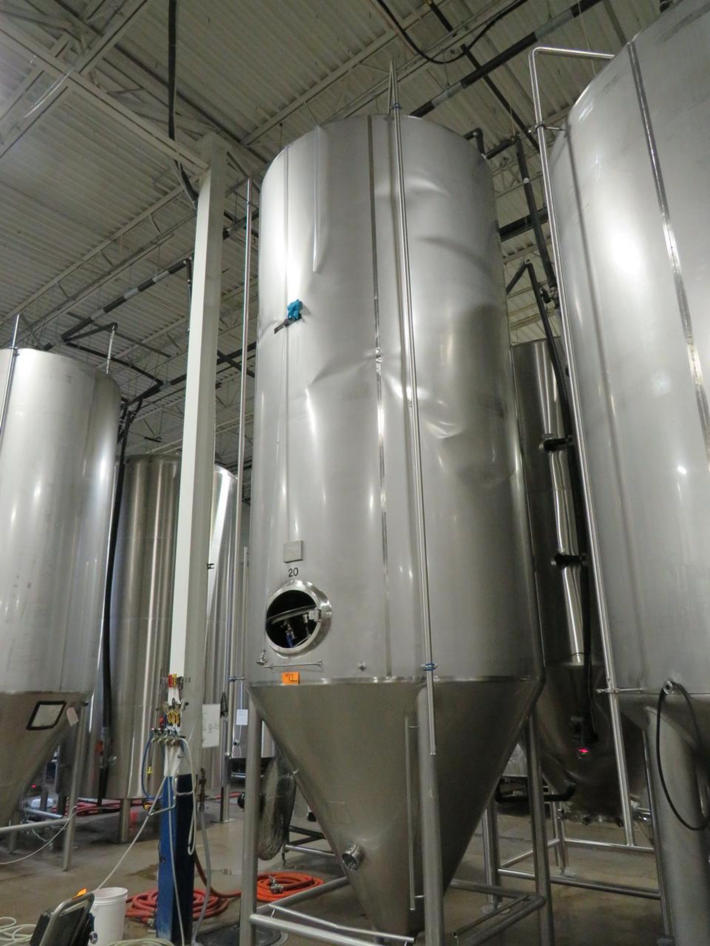 2011 Bera-Plan 100-BBL S/S Fermentation Tank, Aprox. 84" Dia. x 156" Straight Height, with Jacket ( - Image 11 of 17