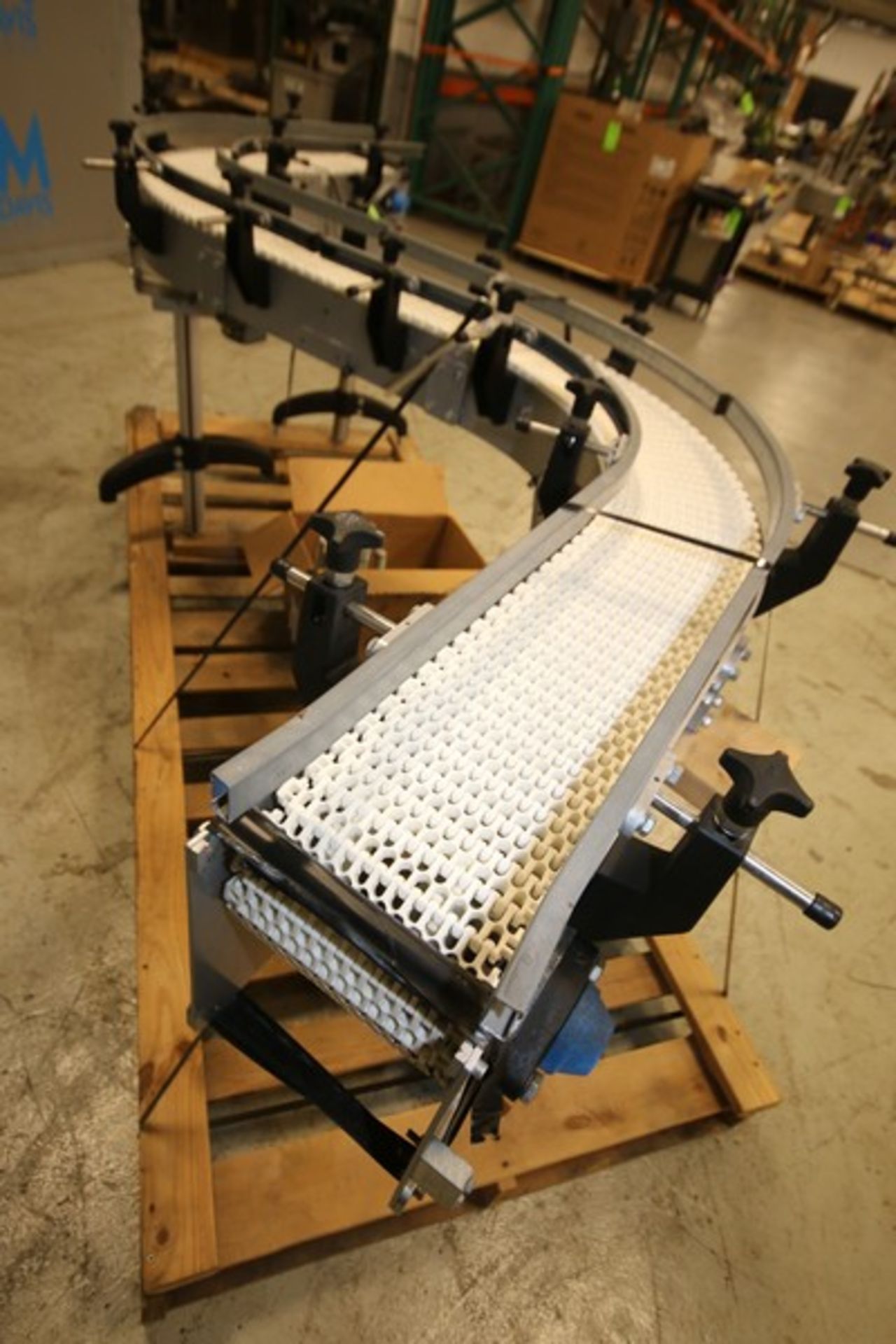Like New Aprox. 10' L x 7" W x 36" H S Configuration Production Conveyor with Intralox Plastic Belt, - Image 5 of 8
