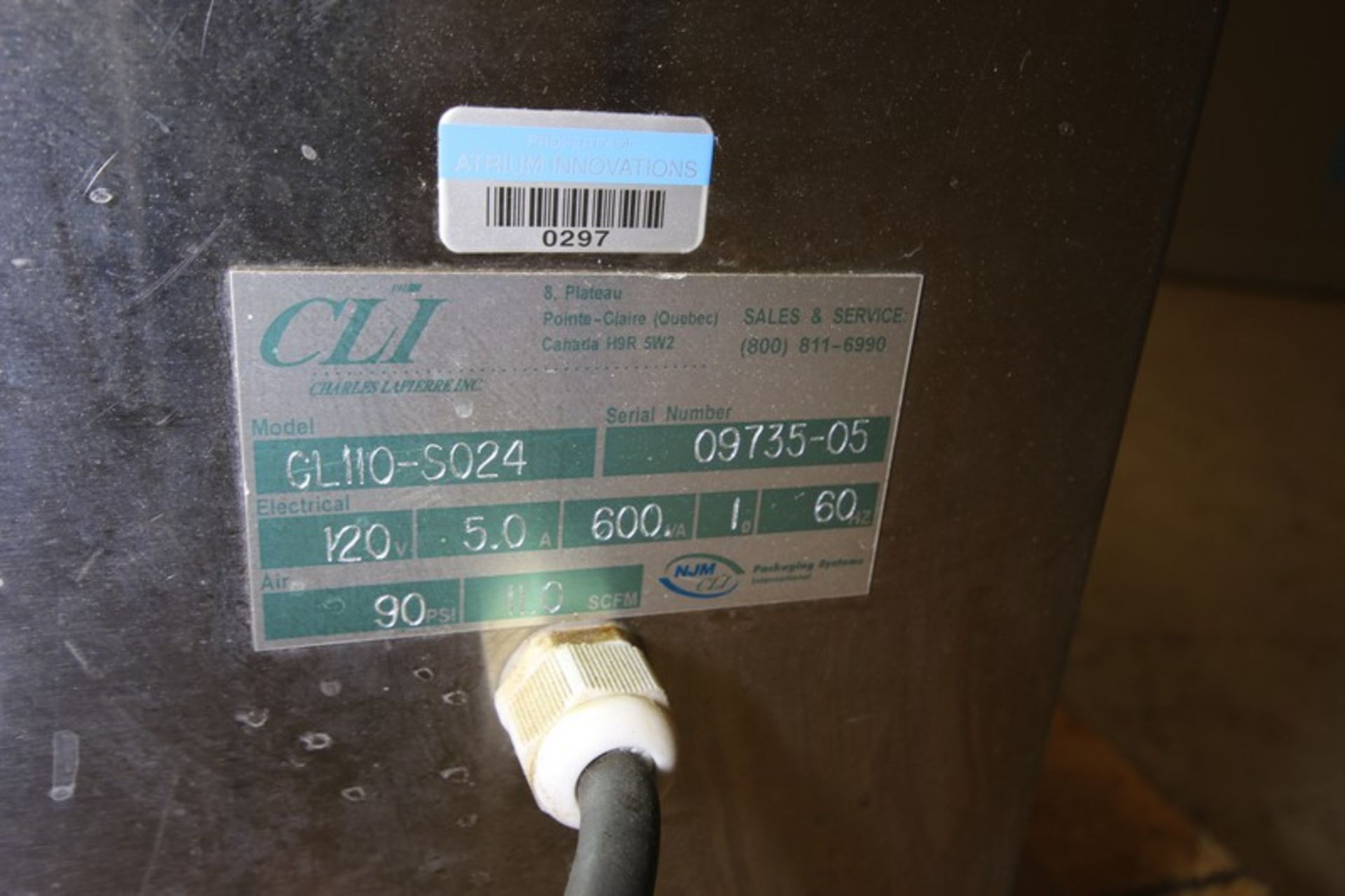 NJM / CLI S/S Fully Automatic Cottoner, Model CL-110-S024, SN 09735-05, with Siemens TD200 - Image 8 of 9