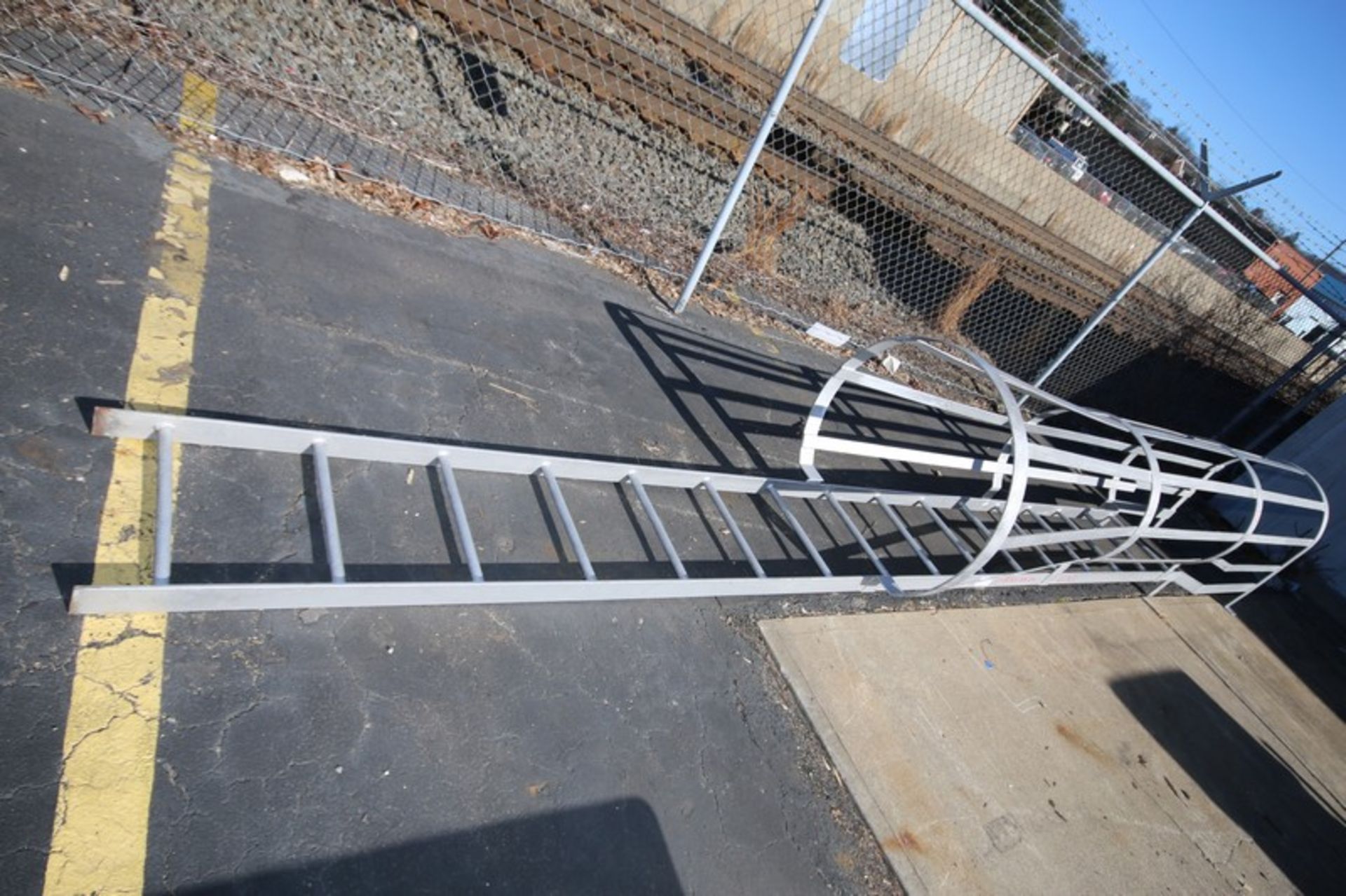 16' Safetly Steel Ladder with Safety Cage (INV#101783) (Located @ the MDG Auction Showroom in