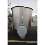 Aprox. 1,000 Gallon S/S Tank with Hinged Lid, Cone Bottom, 3 Prop Side Bottom Agitator with 2 hp /