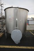 Aprox. 1,000 Gallon S/S Tank with Hinged Lid, Cone Bottom, 3 Prop Side Bottom Agitator with 2 hp /