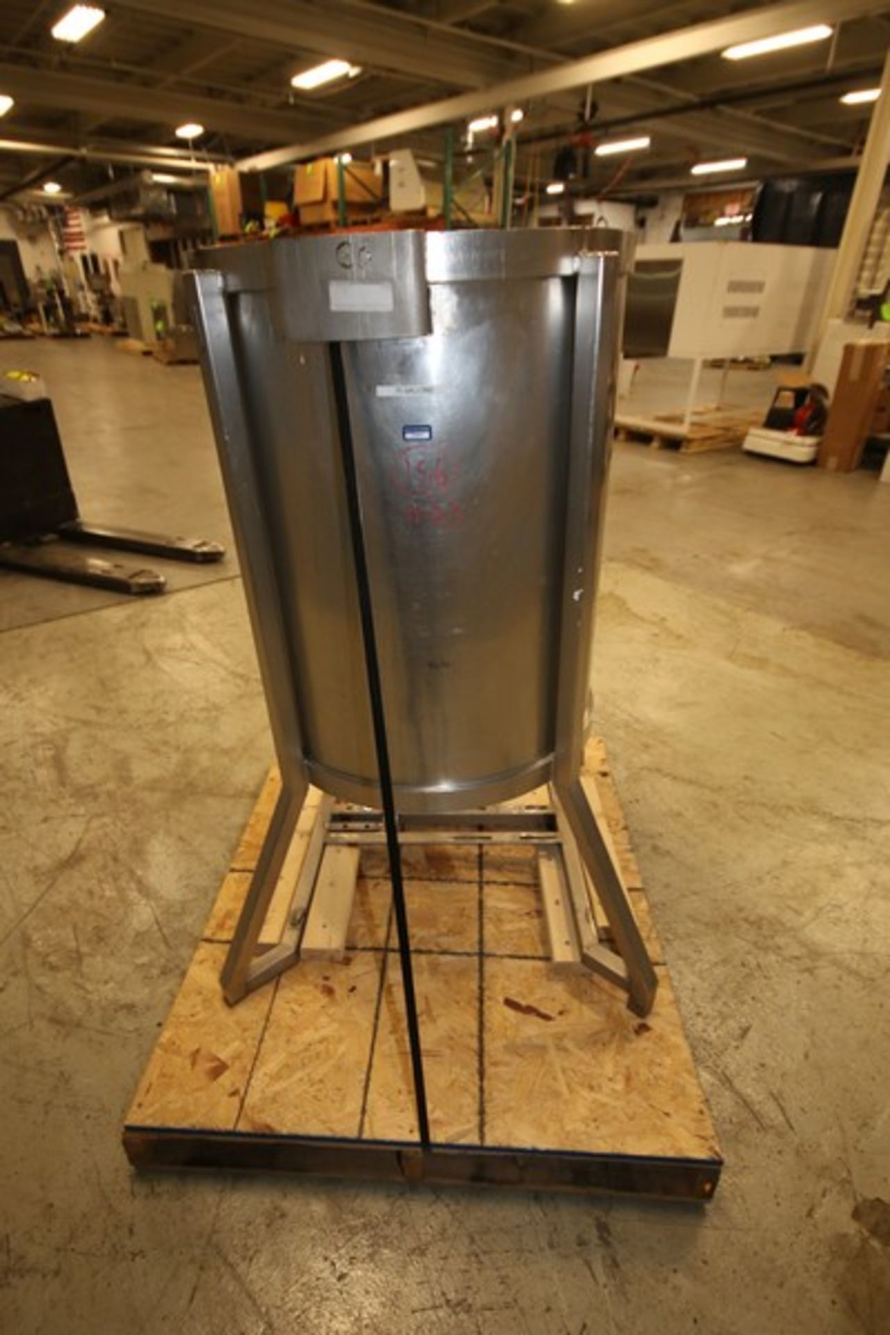 Aprox. 70 Gallon Vertical S/S Tank with Open Top, 1.5"CT Bottom Fitting, S/S Legs (INV#101637 ( - Image 4 of 6