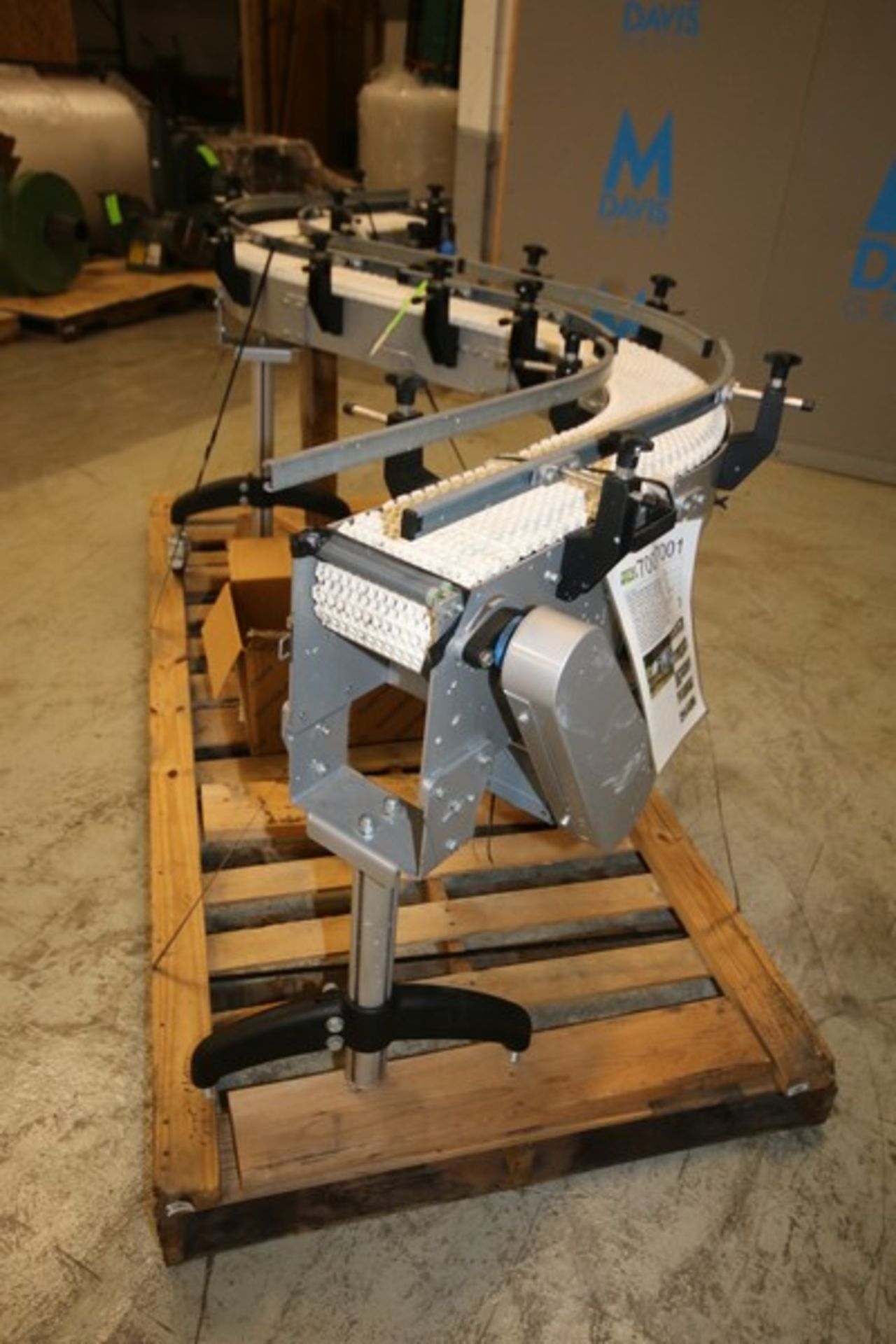 Like New Aprox. 10' L x 7" W x 36" H S Configuration Production Conveyor with Intralox Plastic Belt, - Image 3 of 8