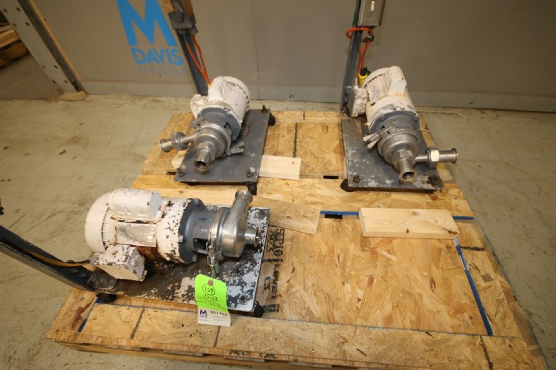 Lot of (3) Thompson Centrifugal Pumps, with 1.5" Threaded & CT Heads, 1/2 hp / 1725 rpm Motors,