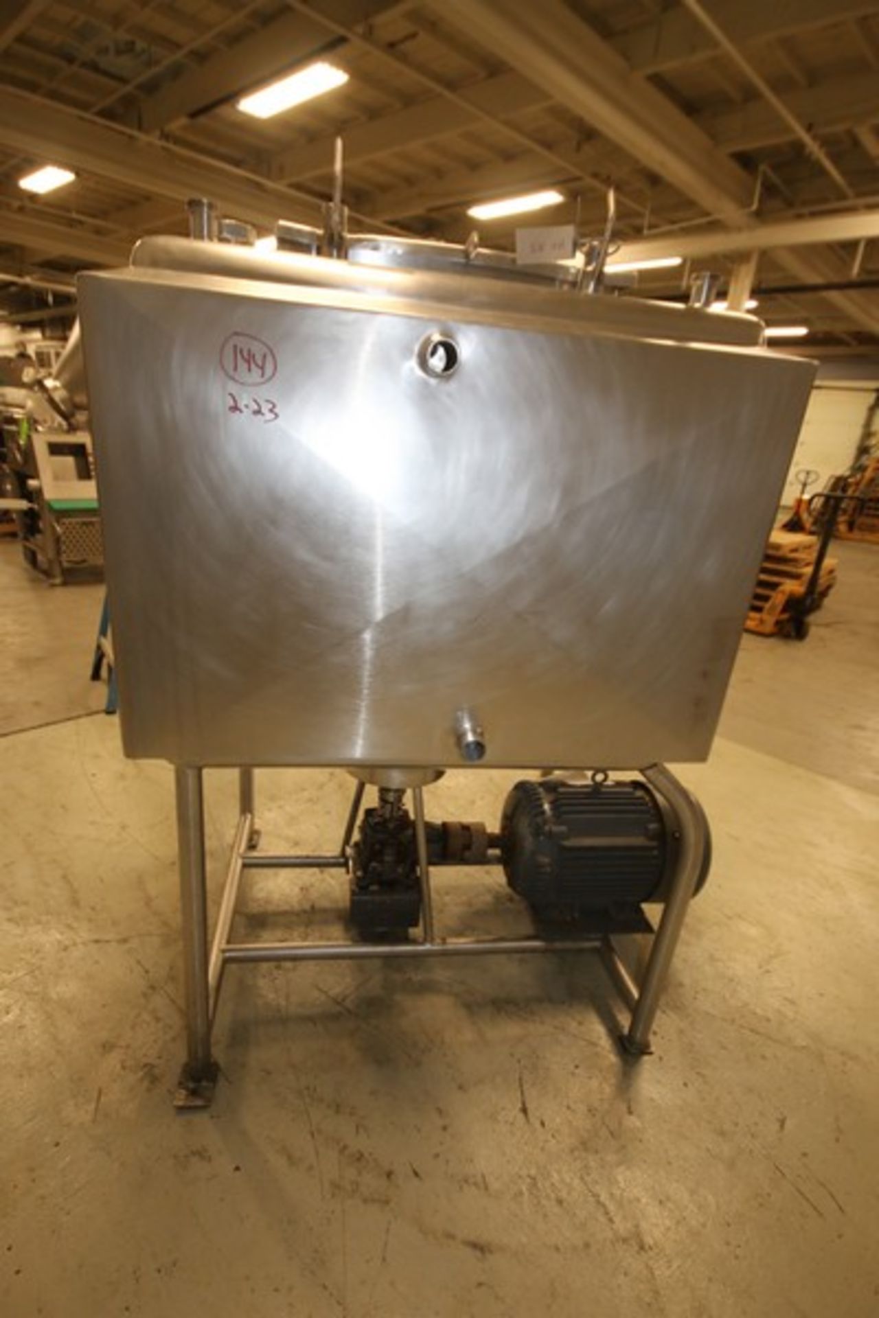 Aprox. 200 Gal. Jacketed S/S Blender with 25 hp / 1770 rpm Drive Motor, 230/460V, (5) 4.", 2" & 4" - Image 5 of 12