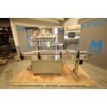 12- Head S/S Piston Filler, with Filler Bowl, 4.5" W Infeed/Outfeed Conveyor, (2) Dixon 1/2 hp