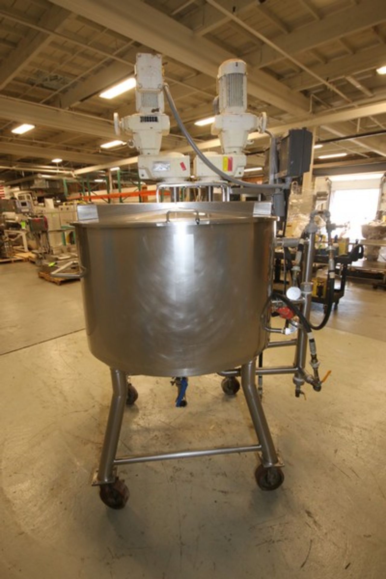 Walker 100 Gallon Hinged Lid, Cone Bottom S/S Processor, Model PZ-K, S/N 5187, 316 S/S, with Dual - Image 8 of 12