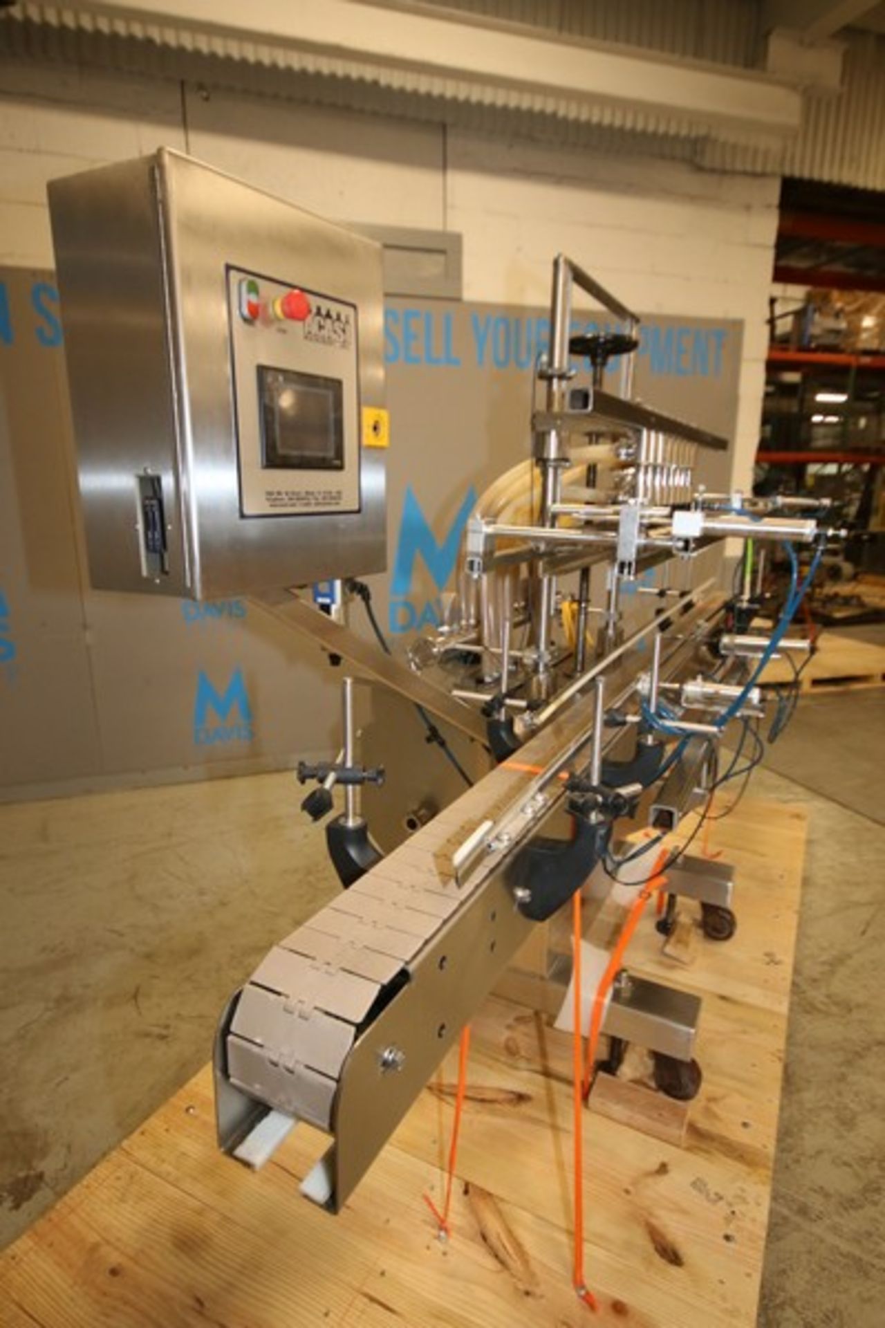 2019 ACASI 8-Head S/S Piston Filler, Model G1300, SN 2252, with Holding Tank / Bowl, 4.5" In-Feed/ - Image 9 of 12