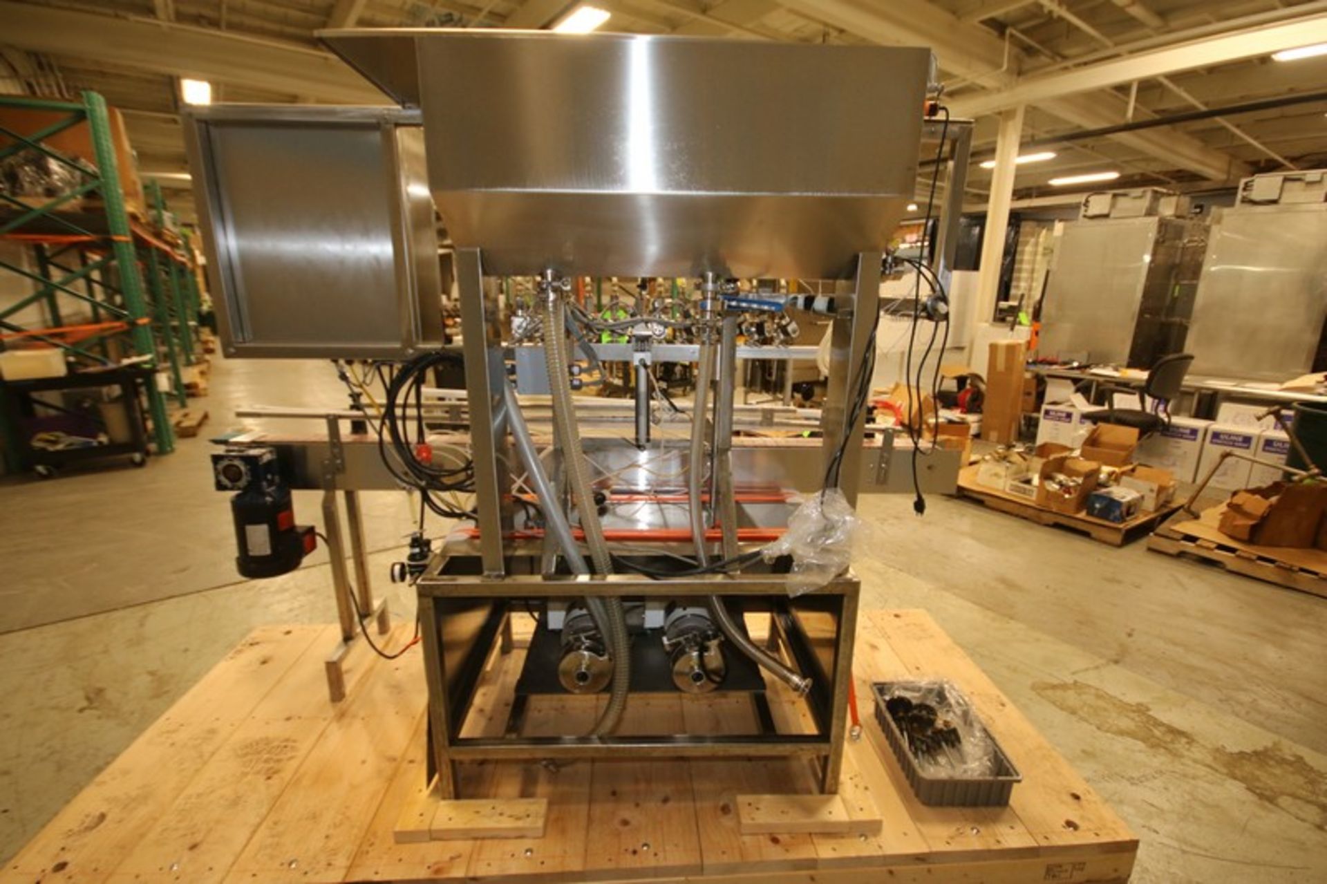 12- Head S/S Piston Filler, with Filler Bowl, 4.5" W Infeed/Outfeed Conveyor, (2) Dixon 1/2 hp - Image 5 of 10