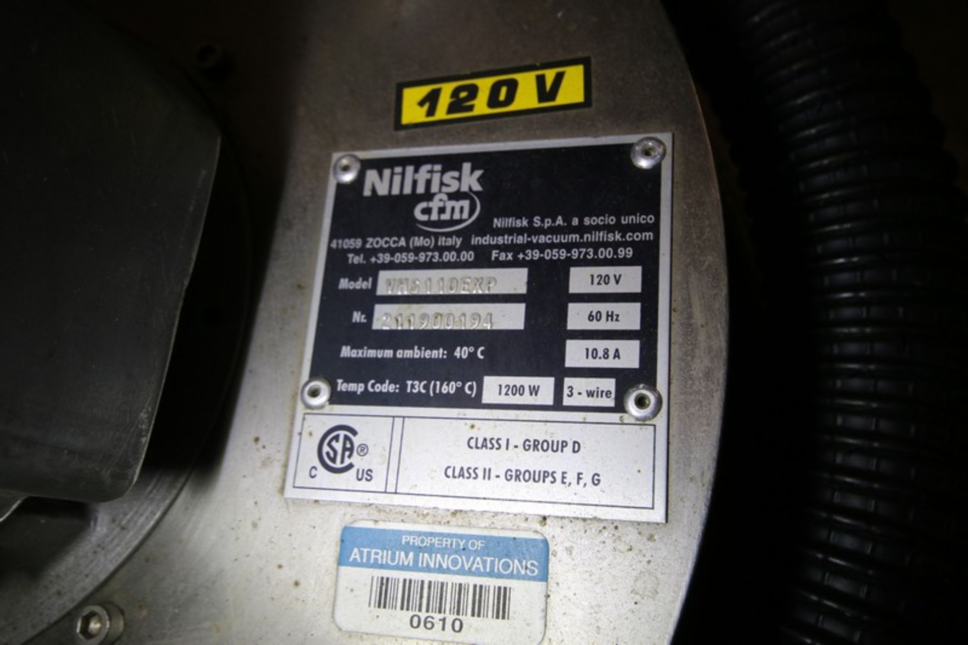 Nilfisk / CFM Industrial Vacuum, Model VHS110EXP, SN 211900194, 110V (INV#101546) (Located @ the MDG - Image 4 of 4
