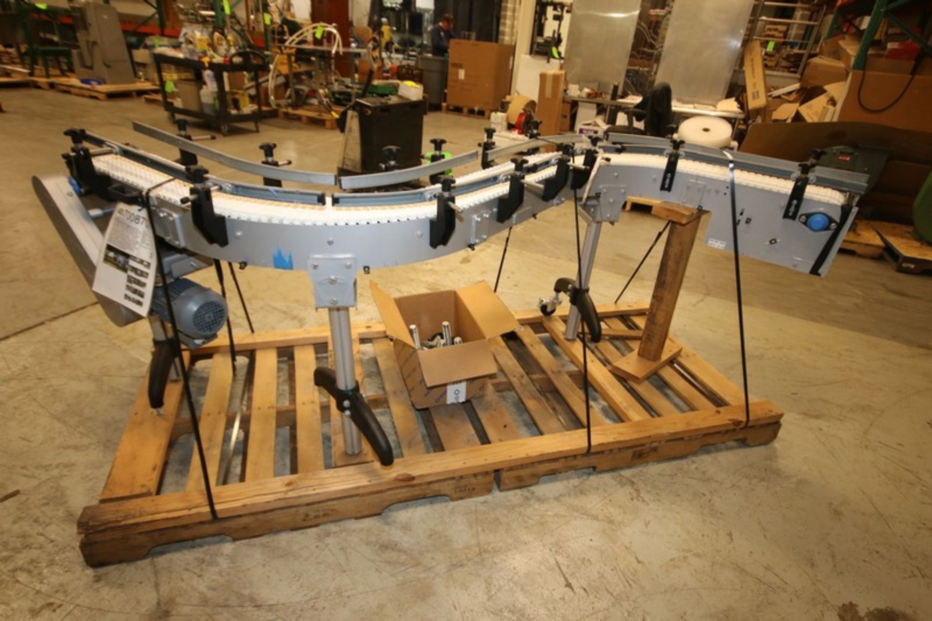 Like New Aprox. 10' L x 7" W x 36" H S Configuration Production Conveyor with Intralox Plastic Belt, - Image 4 of 8