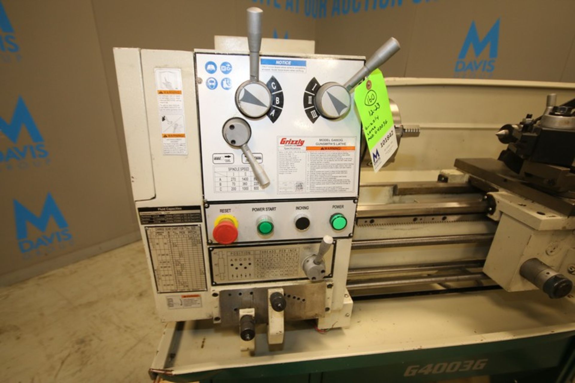 2021 Grizzley 12" x 36" Gunsmith's Lathe, Model G4003G, SN 0120050339, with 2 hp Motor, 220V, - Image 13 of 14