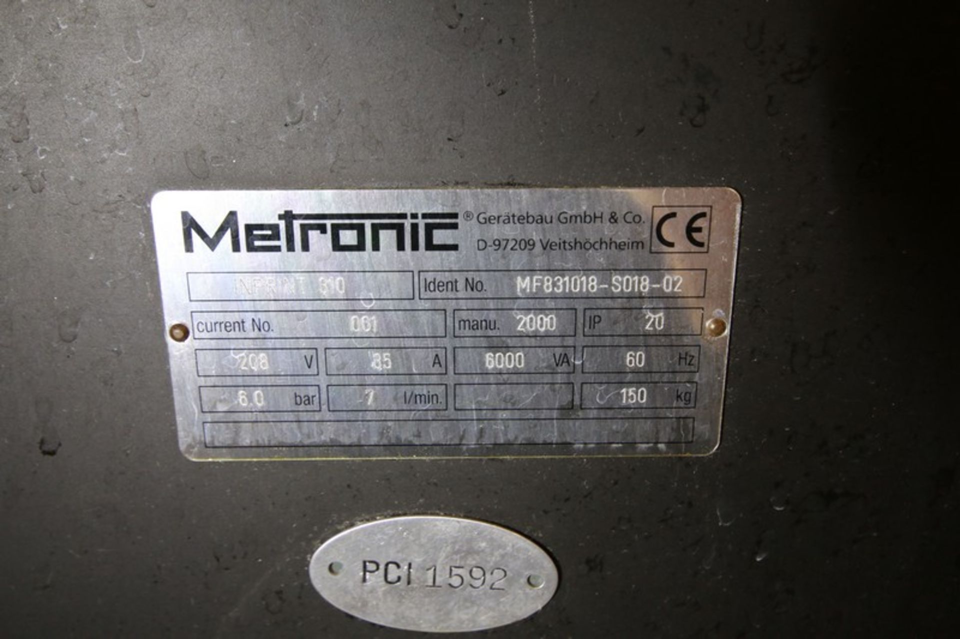 Metronic inPrint 310 UV Printer, 12" W, ID# MF831018-S018-02, with UV Dryer ID #XTR0003900, 208V, - Image 6 of 8