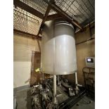 STAINLESS PROCESS EQUIPMENT DOME-TOP / CONE-BOTTOM INC APPROX. 1,500 GALLON S/S MIXING TANK, MODEL