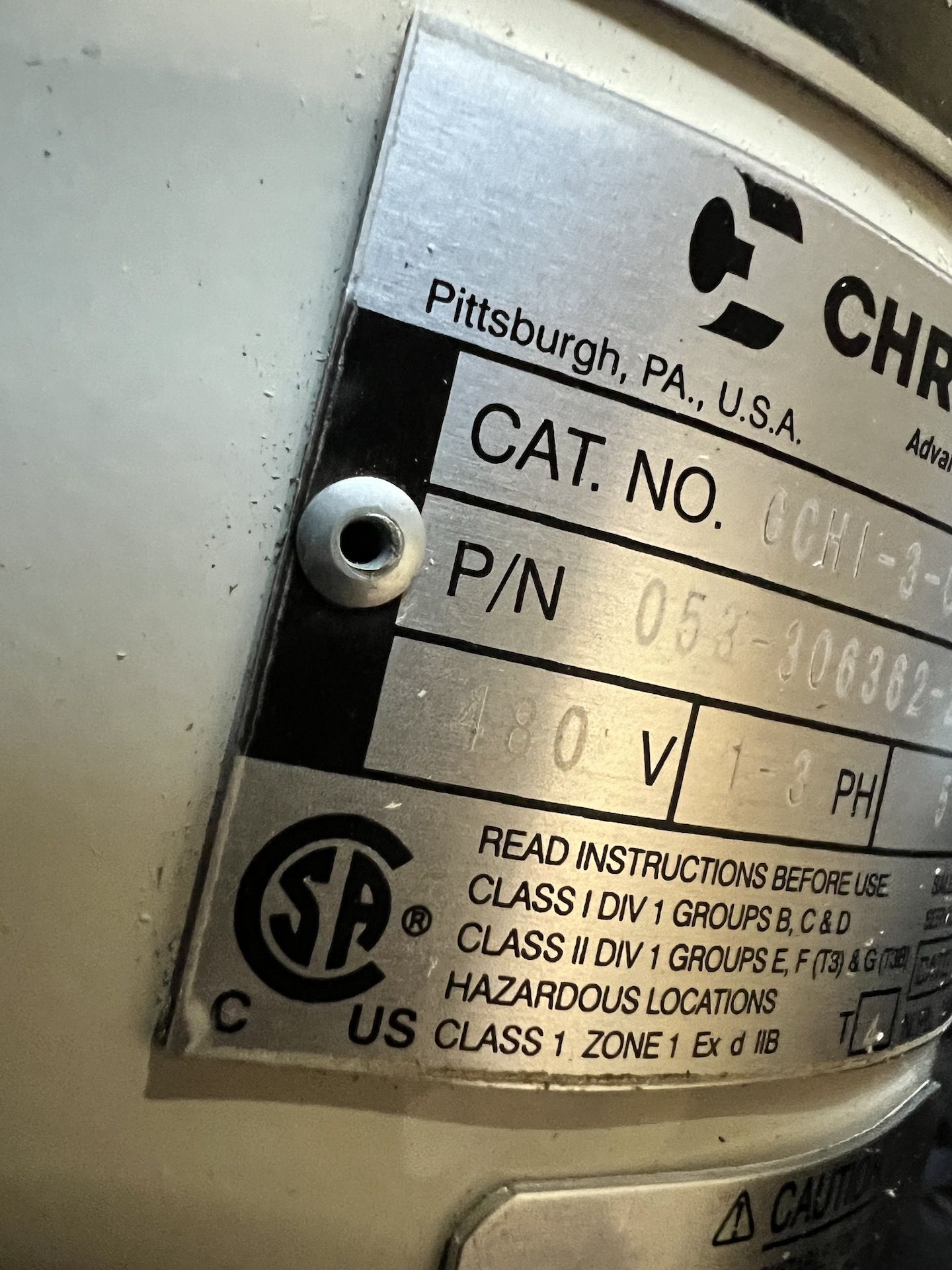 NEW CHROMALOX CIRCULATION HEATER, CAT NO. GCHI-3-005P-E4XX, 1-3 PHASE, 480 V (SIMPLE LOADING FEE $ - Image 13 of 21