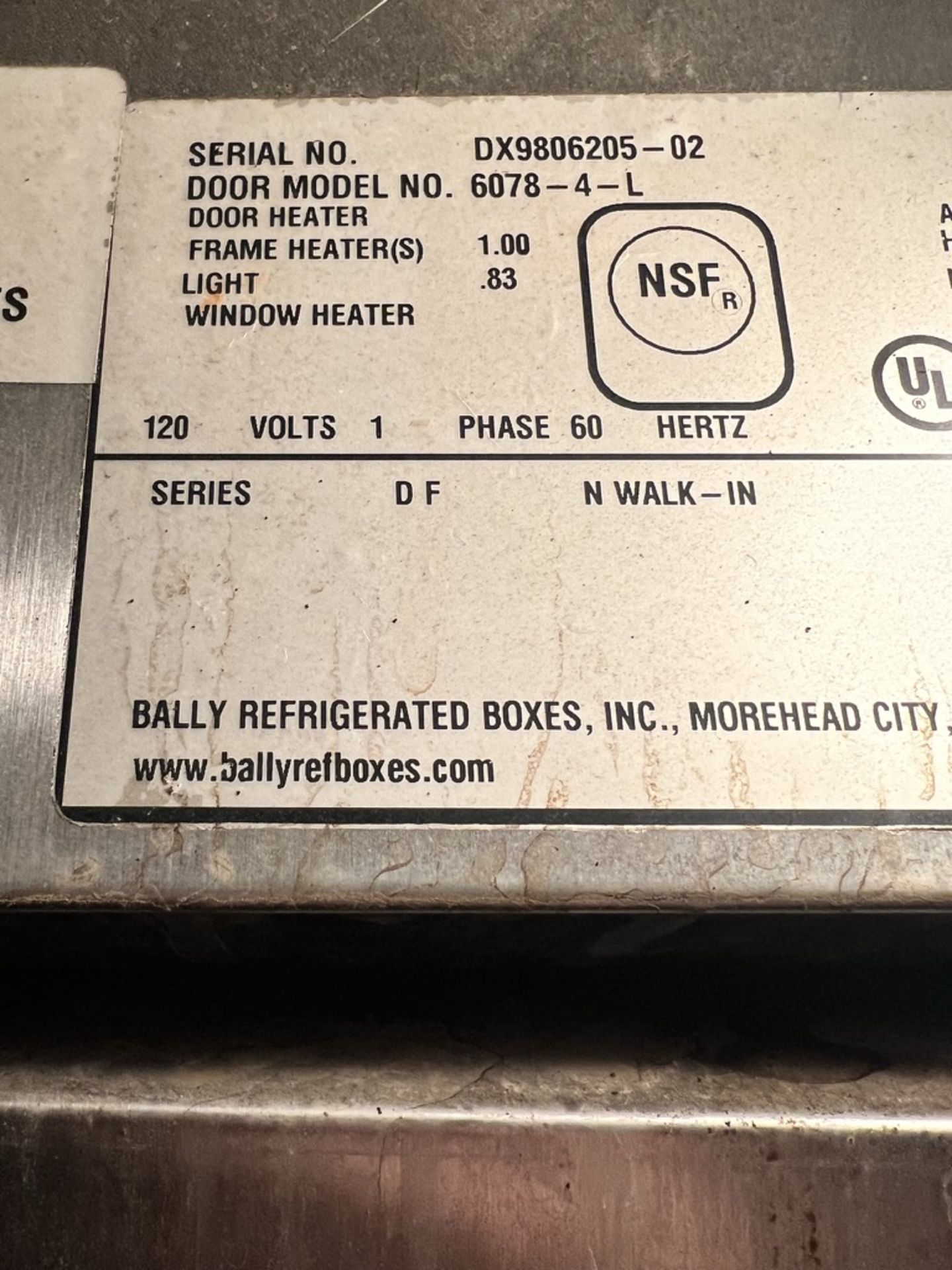 BALLY 2-DOOR S/S MODULAR WALK-IN COOLER, DOOR MODEL 6078-4-L, DX9806205-02 AND DX9806205-01, 120 V - Image 17 of 17