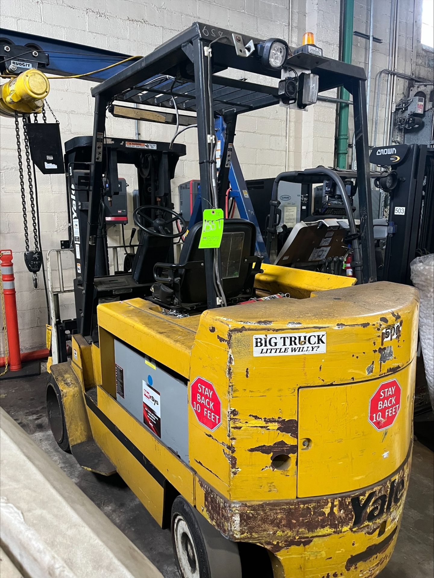 YALE LIFT TRUCK MODEL ERC100HGN36TE084 SERIAL NUMBER:A839NO2221A SALES ORDER 682137 MAXIMUM CAPACITY - Image 5 of 7