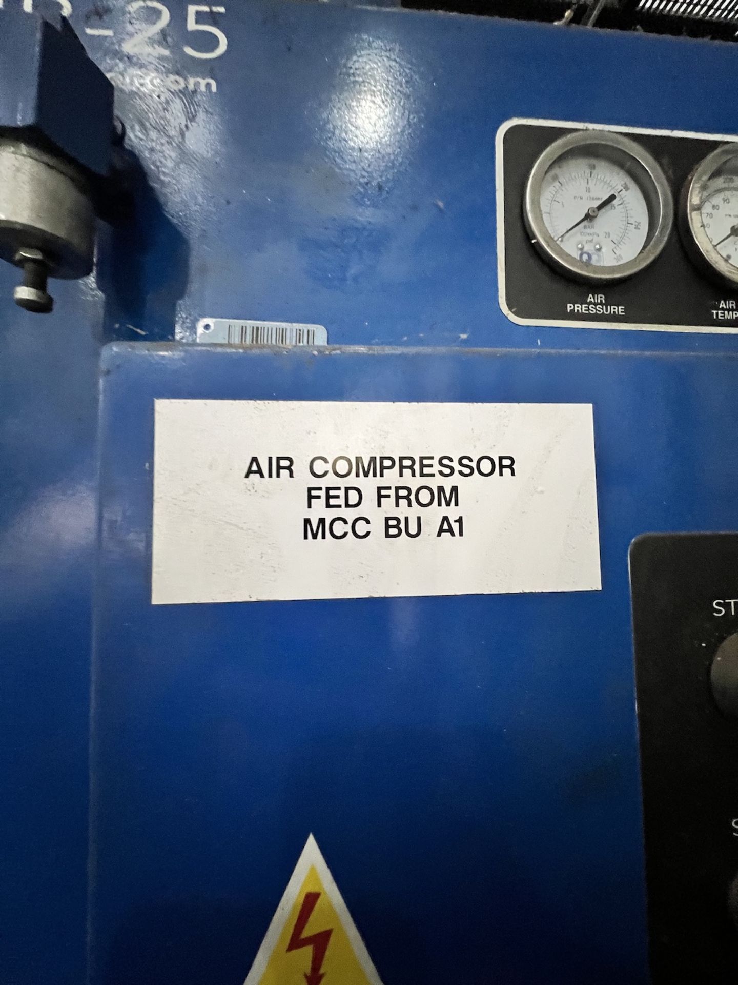 QUINCY AIR COMPRESSOR, MODEL QMB-25, S/N UN061035, 1,442 HOURS, 25-HP, 460 V (SIMPLE LOADING FEE $ - Image 4 of 17