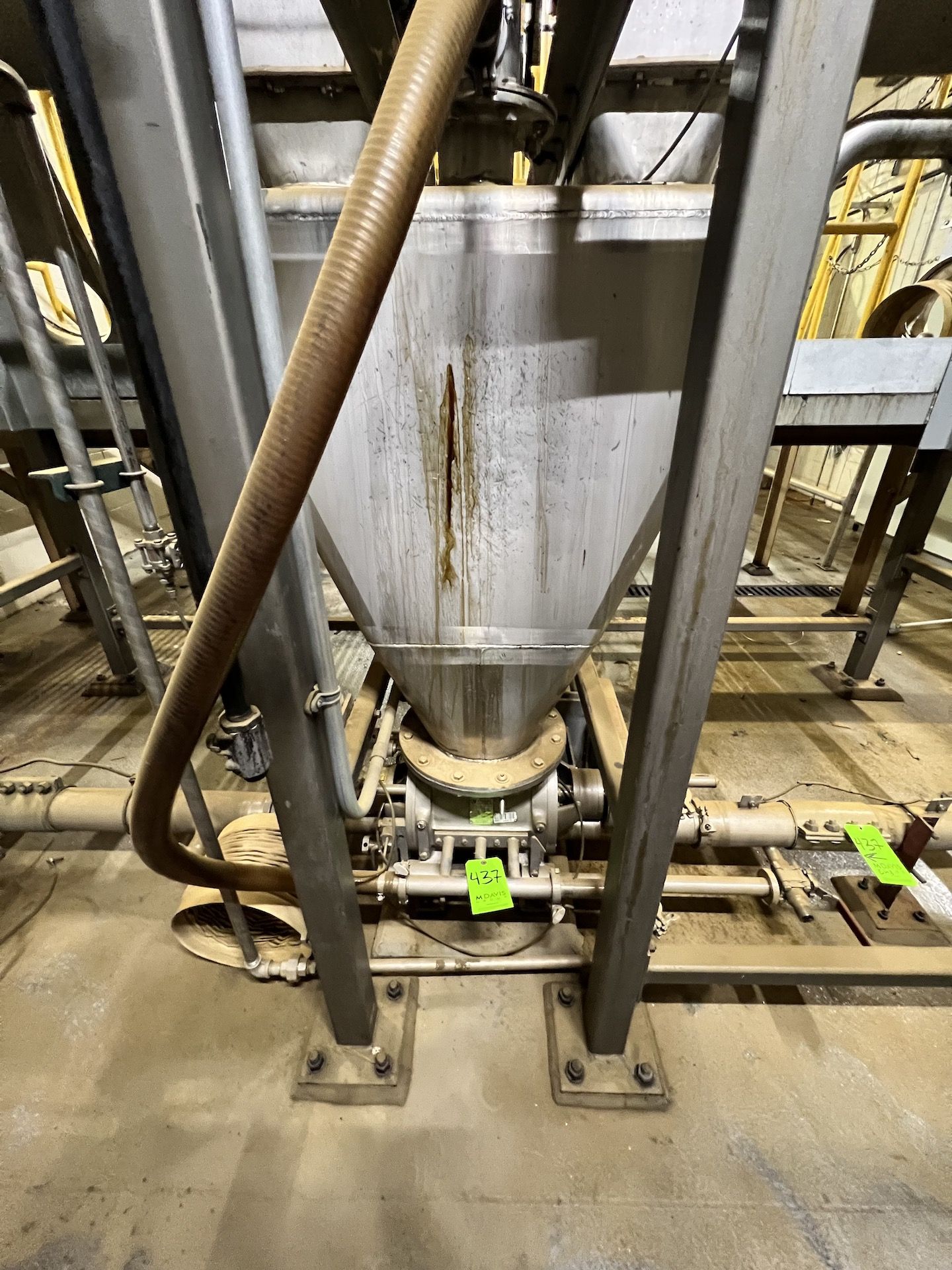 STAINLESS FABRICATION INCORPORATED VENTED HOPPER WITH (2) AUGER INFEED CONVEYORS, NU-CON AIRLOCK - Image 12 of 27